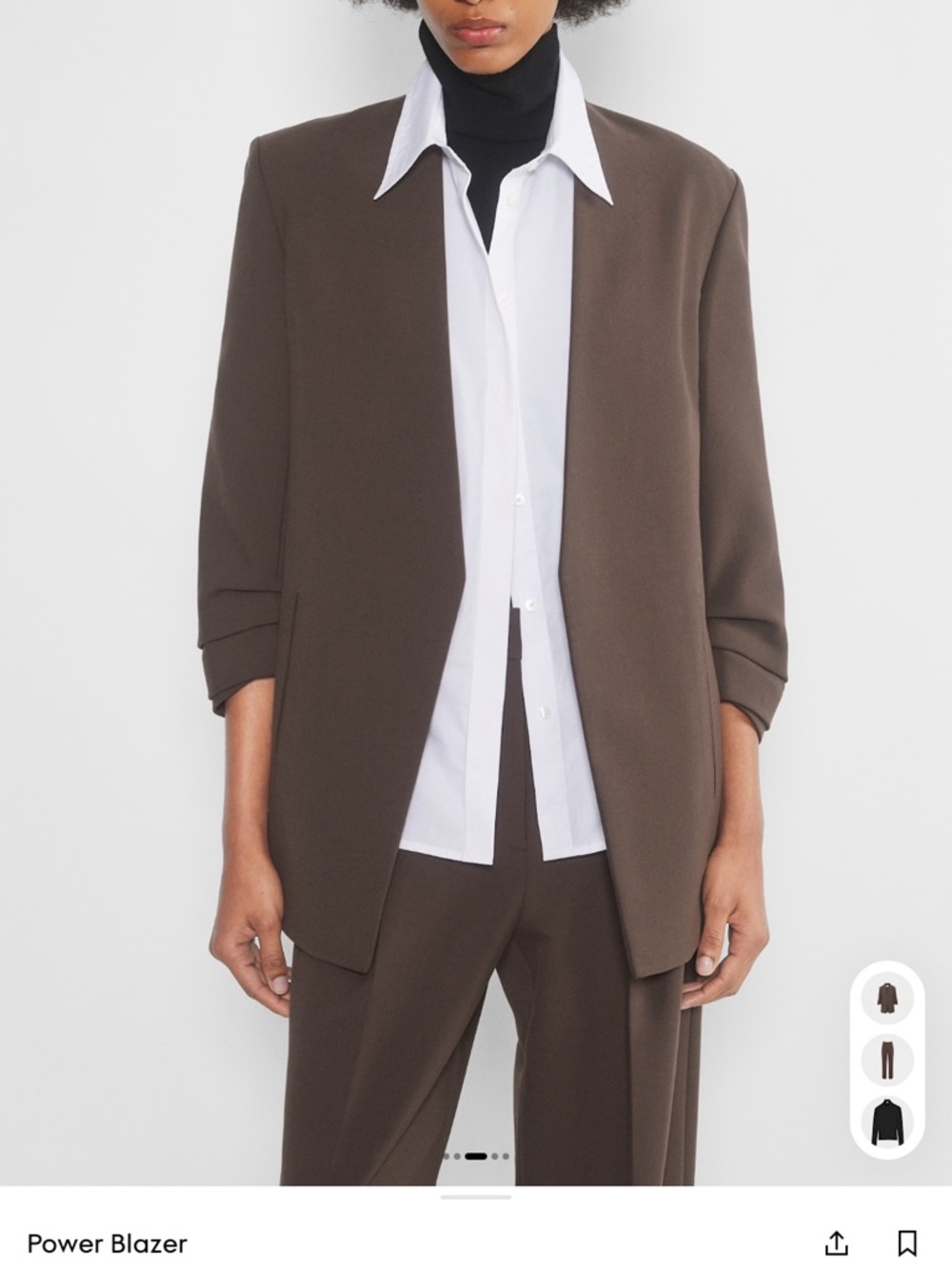Babaton Taupe-Grey Open-Front Women's Blazer